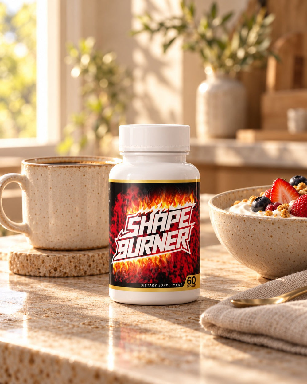 Shape Burner capsules on the breakfast table