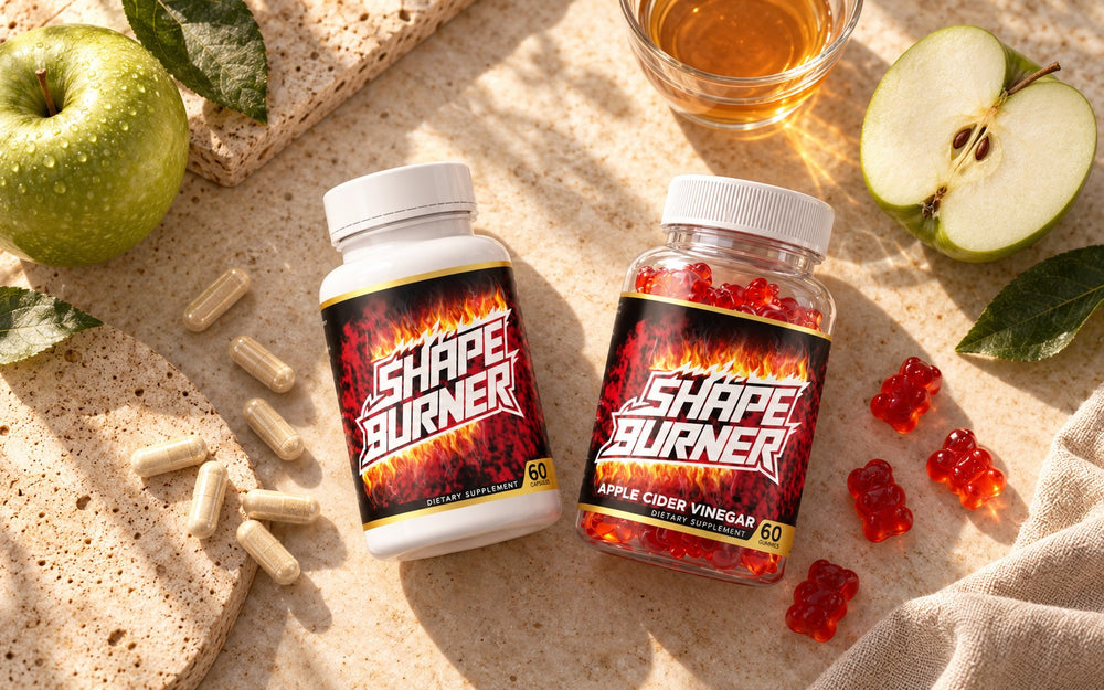 Shape Burner capsules and gummies with green apple and apple cider vinegar